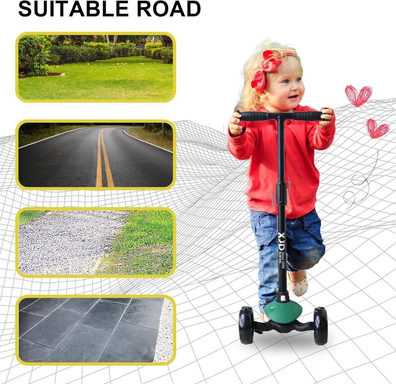 Kinderroller Kinderscooter LED Rädern Dreirad Richtungssperre