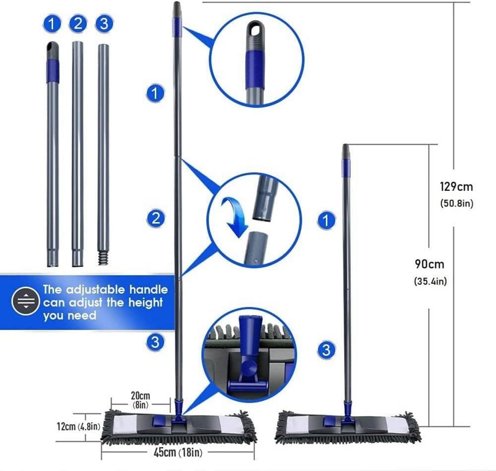 MASTERTOP Wischmopp Mikrofaser Bodenwischer 4 Ersatzkopf