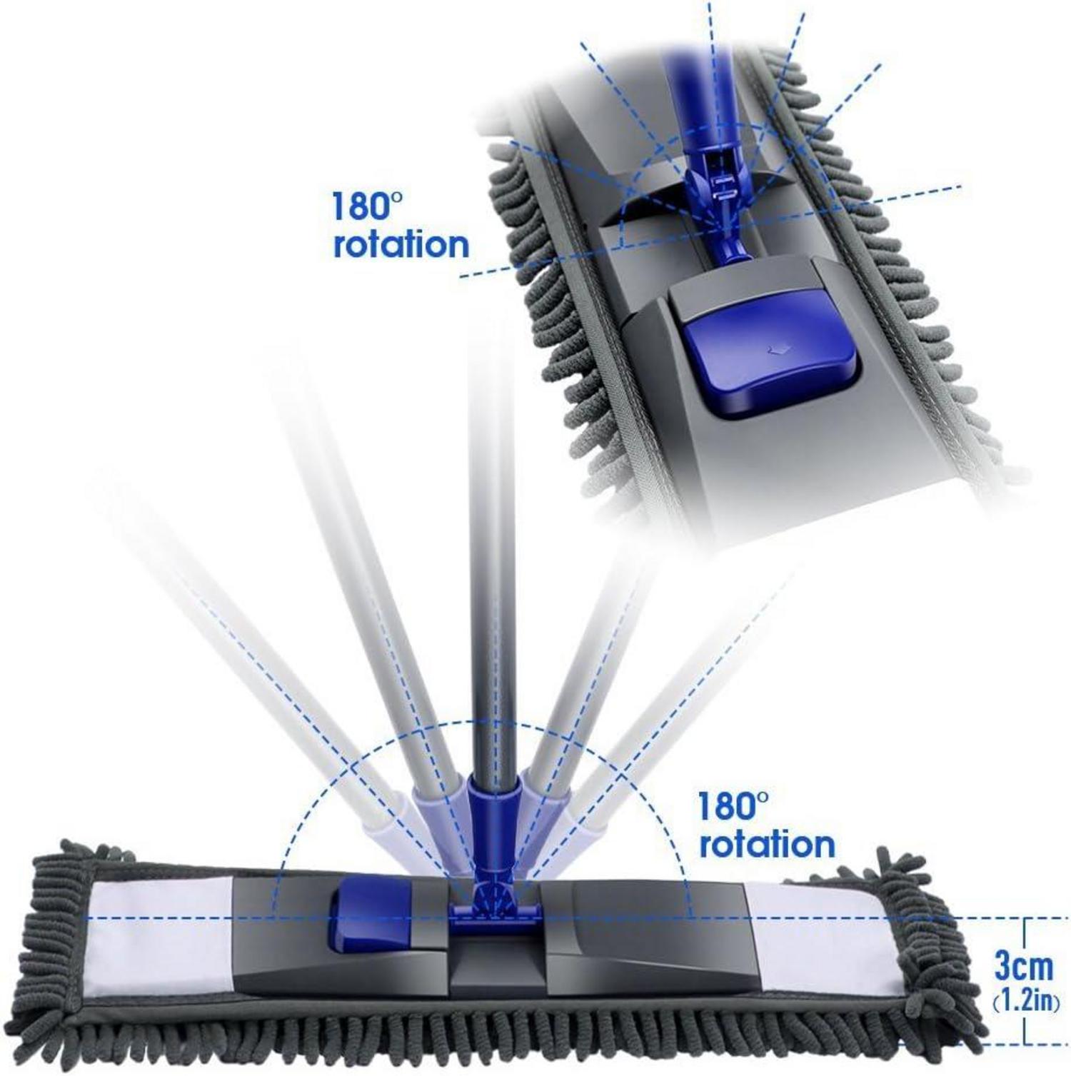 Wischmopp 128cm Mikrofaser Bodenwischer Ersatzkopf Chenille Schaber