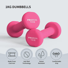 PROIRON Neopren Kurzhantelset 2er-Set 6 Farben 1+2+3 kg Gym