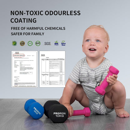 PROIRON Neopren Kurzhantelset 2er-Set 6 Farben 1+2+3 kg Gym