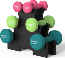 PROIRON Neopren Kurzhantel Set 2x1+2x2+2x3kg mit Ständer