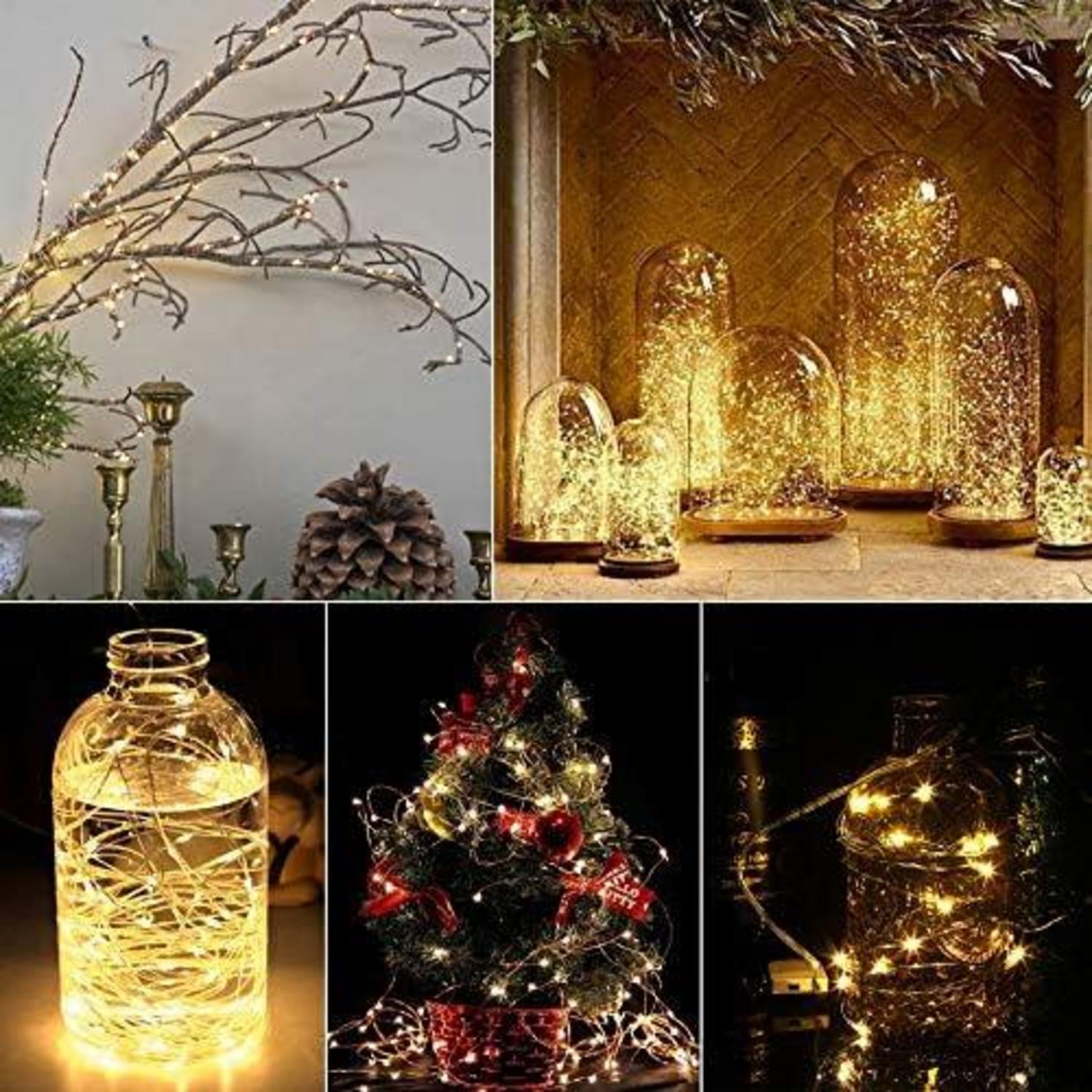 LED Lichterkette Batteriebetrieben 10er Set 2M Warmweiß Innen Deko