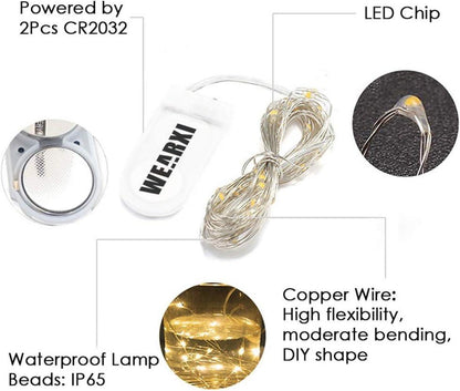 LED Lichterkette Batteriebetrieben 10er Set 2M Warmweiß Innen Deko