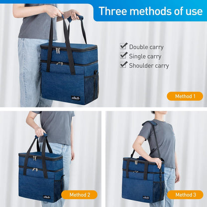 Isolierte Kühltasche 30L für Picknick Outdoor Camping marineblau