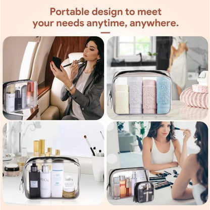 Transparente Kulturbeutel Set 4-teilig PVC wasserdicht Reise