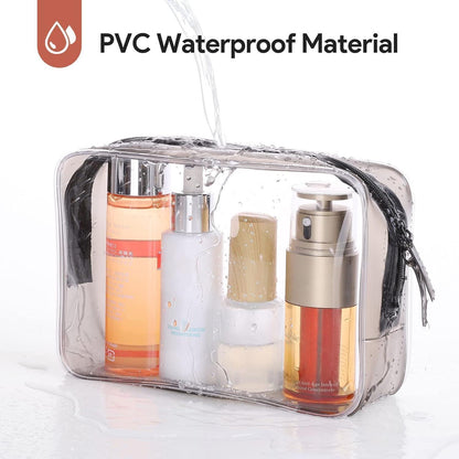 Transparente Kulturbeutel Set 4-teilig PVC wasserdicht Reise