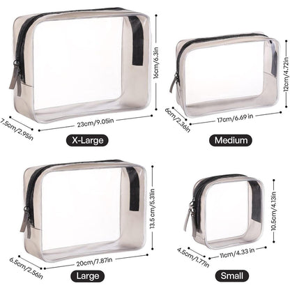 Transparente Kulturbeutel Set 4-teilig PVC wasserdicht Reise