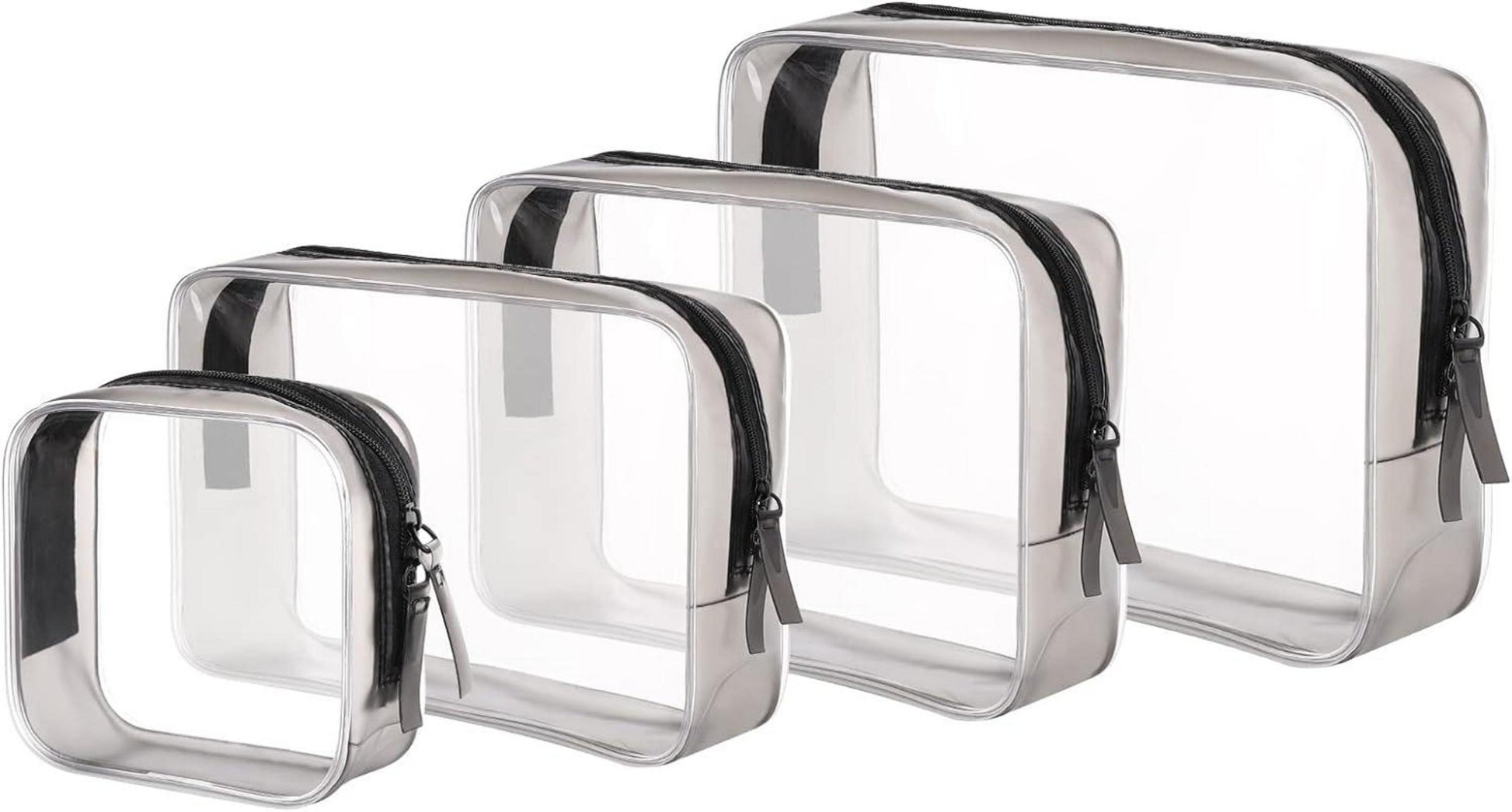 Transparente PVC Kulturbeutel Set 4-teilig wasserdicht Reise Make-up