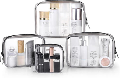 Transparente Kulturbeutel Set 4-teilig PVC wasserdicht Reise