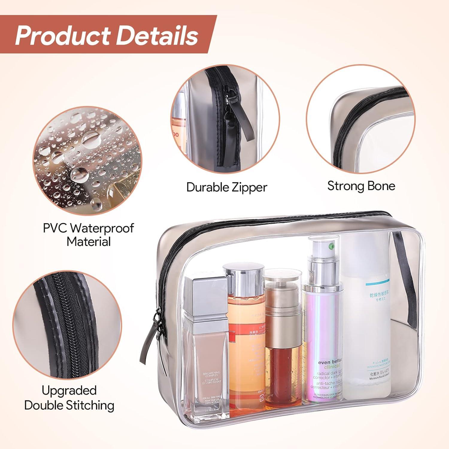 Transparente PVC Kulturbeutel Set 4-teilig wasserdicht Reise Make-up