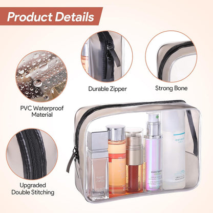 Transparente PVC Kulturbeutel Set 4-teilig wasserdicht Reise Make-up