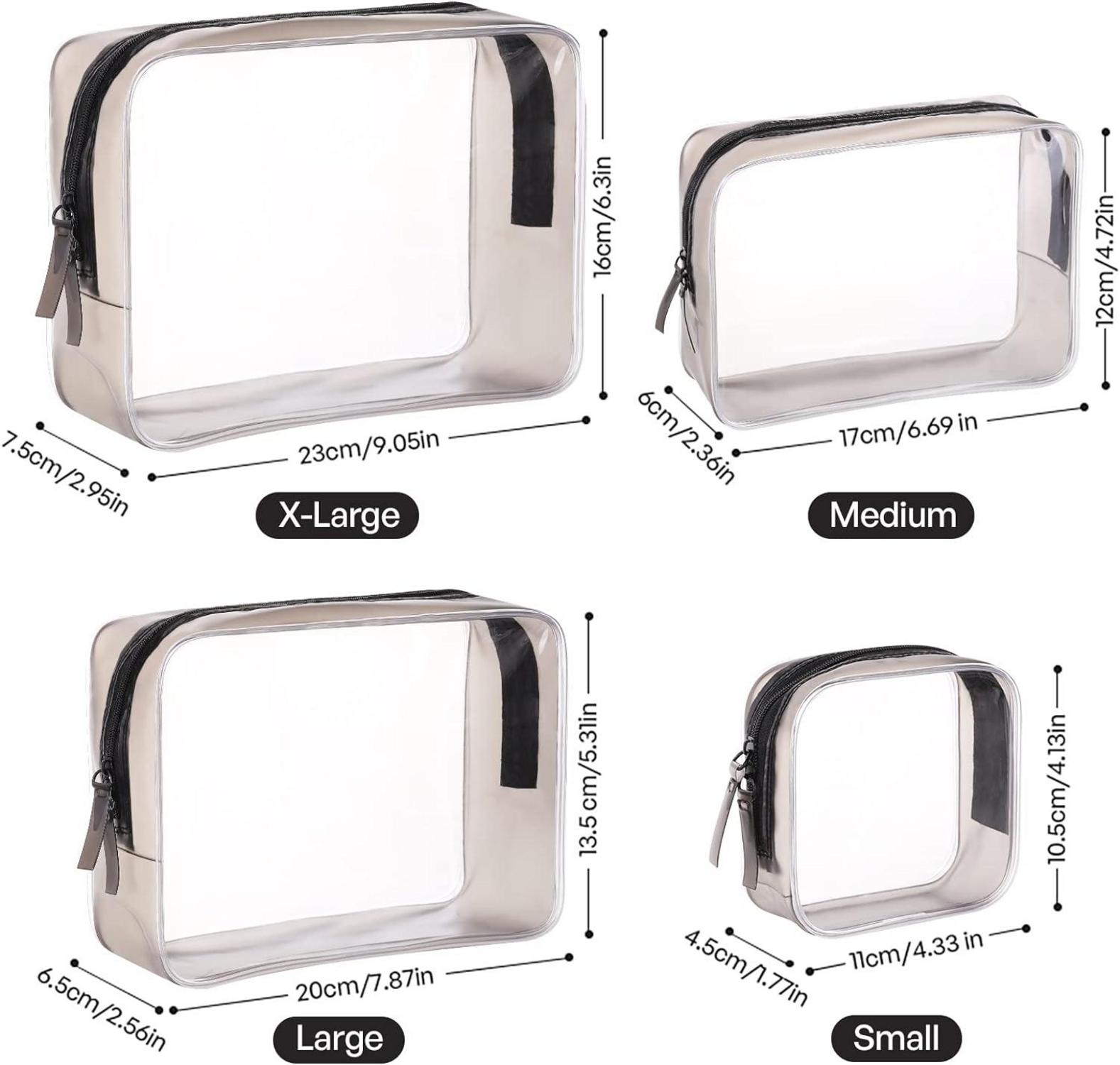 Kulturbeutel transparent 4er Set PVC wasserdicht Make-up Tasche Reise Organizer