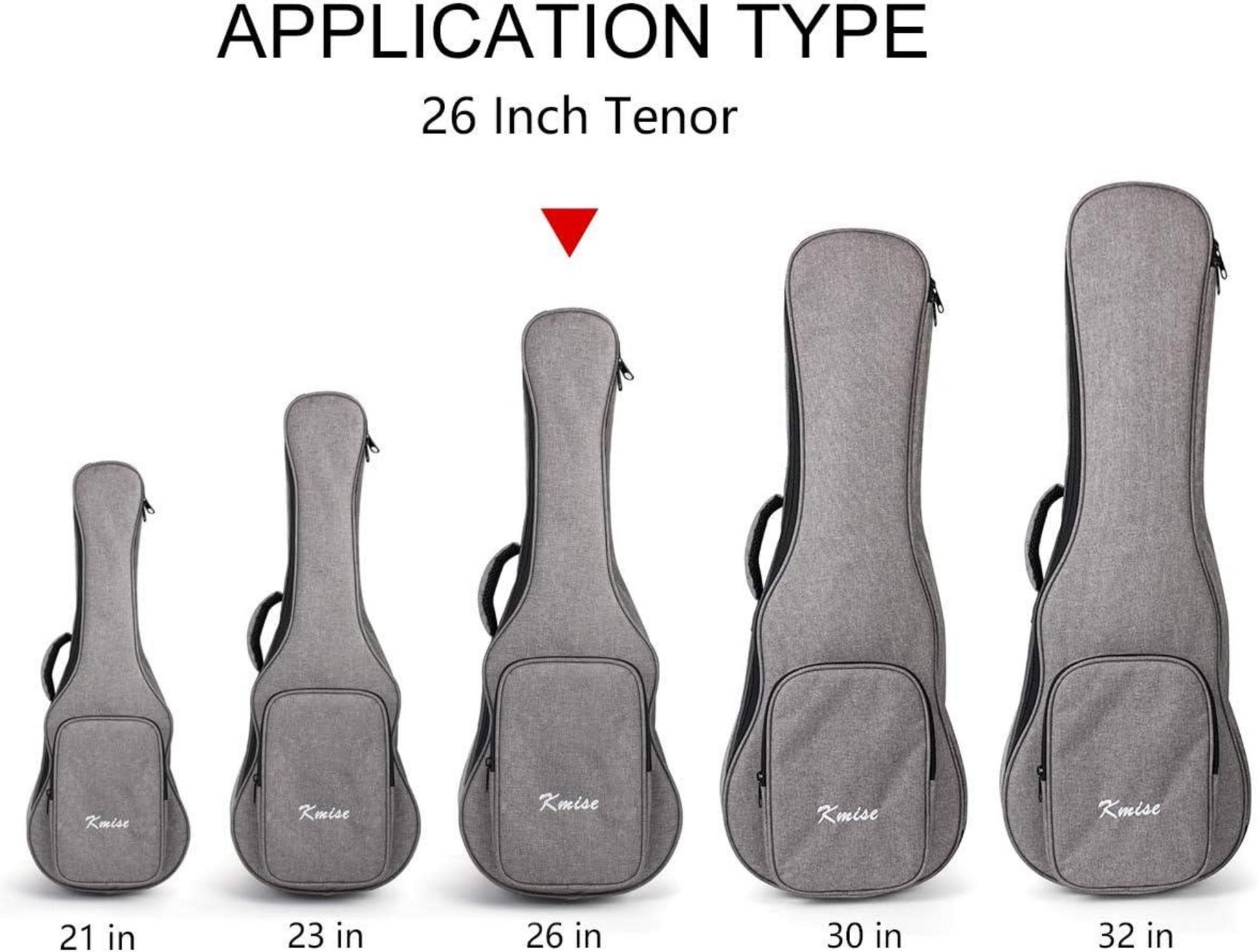 26 Inch Ukulele Tasche Soft Case Doppelgurt 3 Plektren Schutzmaterial