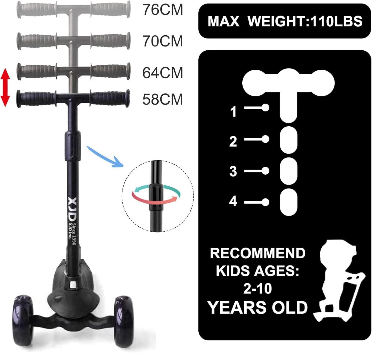 Kinderroller 3 LED Rädern Kickboard Richtungssperre 50 kg