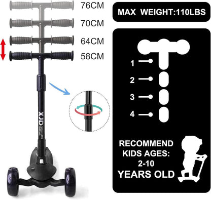 Kinderroller 3 LED Rädern Kickboard Richtungssperre 50 kg