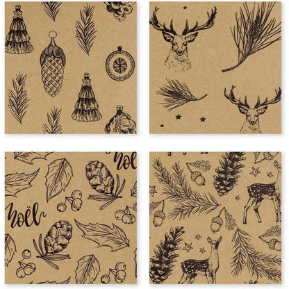 Weihnachtspapierrolle Braunes Kraftpapier Schwarze