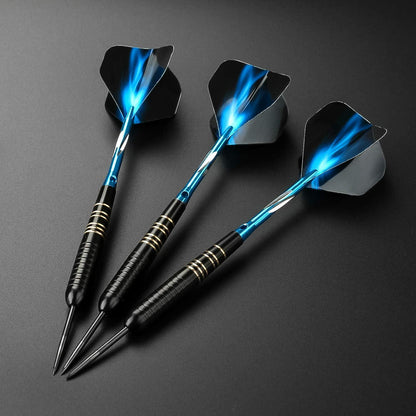 Profi Dartpfeile Set Steel Tip 23g Blau Darts Turnier Steelcase