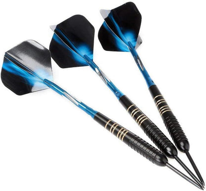 Profi Dartpfeile Set Steel Tip 23g Blau Darts Turnier Steelcase