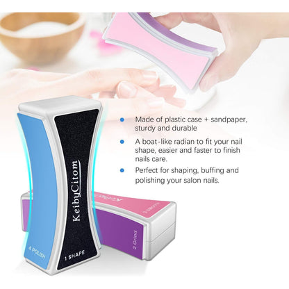 Nagelfeile Set 4 Seiten Nagel Buffer Block für Nail Art