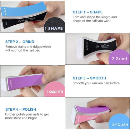 Nagelfeile Set 4 Seiten Nagel Buffer Block für Nail Art