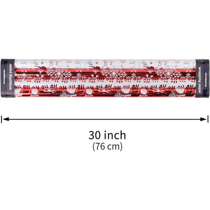Weihnachtspapierrolle Rot-Weiß Metallicglanz Christmas