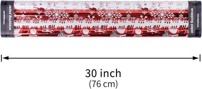 4er Pack Weihnachtspapierrolle Rot-Weiß Metallic Glanz - Christmas Elements