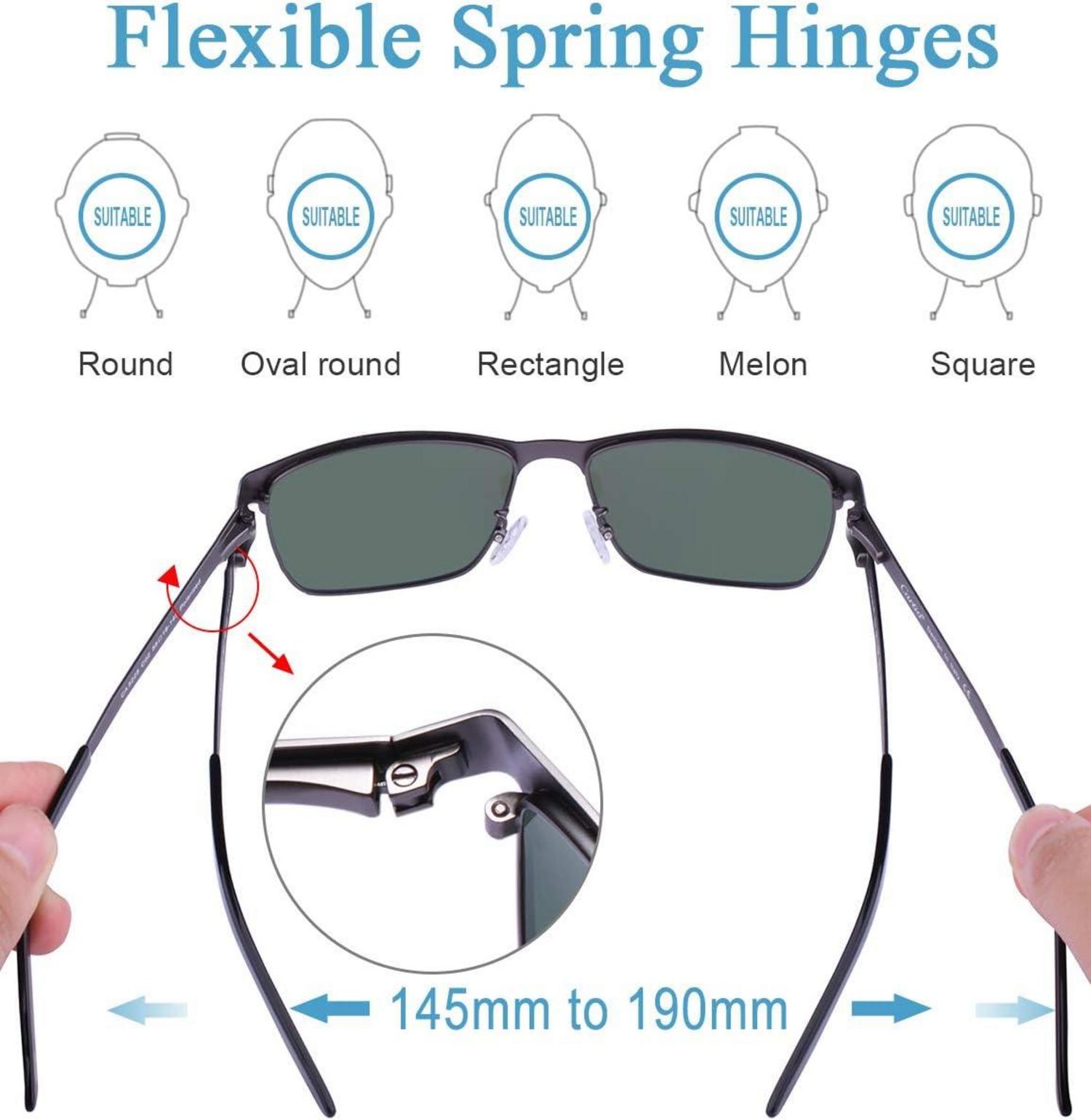 CARFIA Herren Sonnenbrille Polarisiert UV400 Metallrahmen Sportbrille