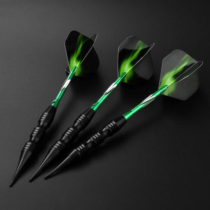 Dartpfeile Set 20g, Soft Tip Darts Schwarz beschichtet, Metallfässer mit Flights