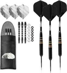 Profi Dartpfeile Set 3 Stück Steeldarts Turnier 23g Darts Schwarz