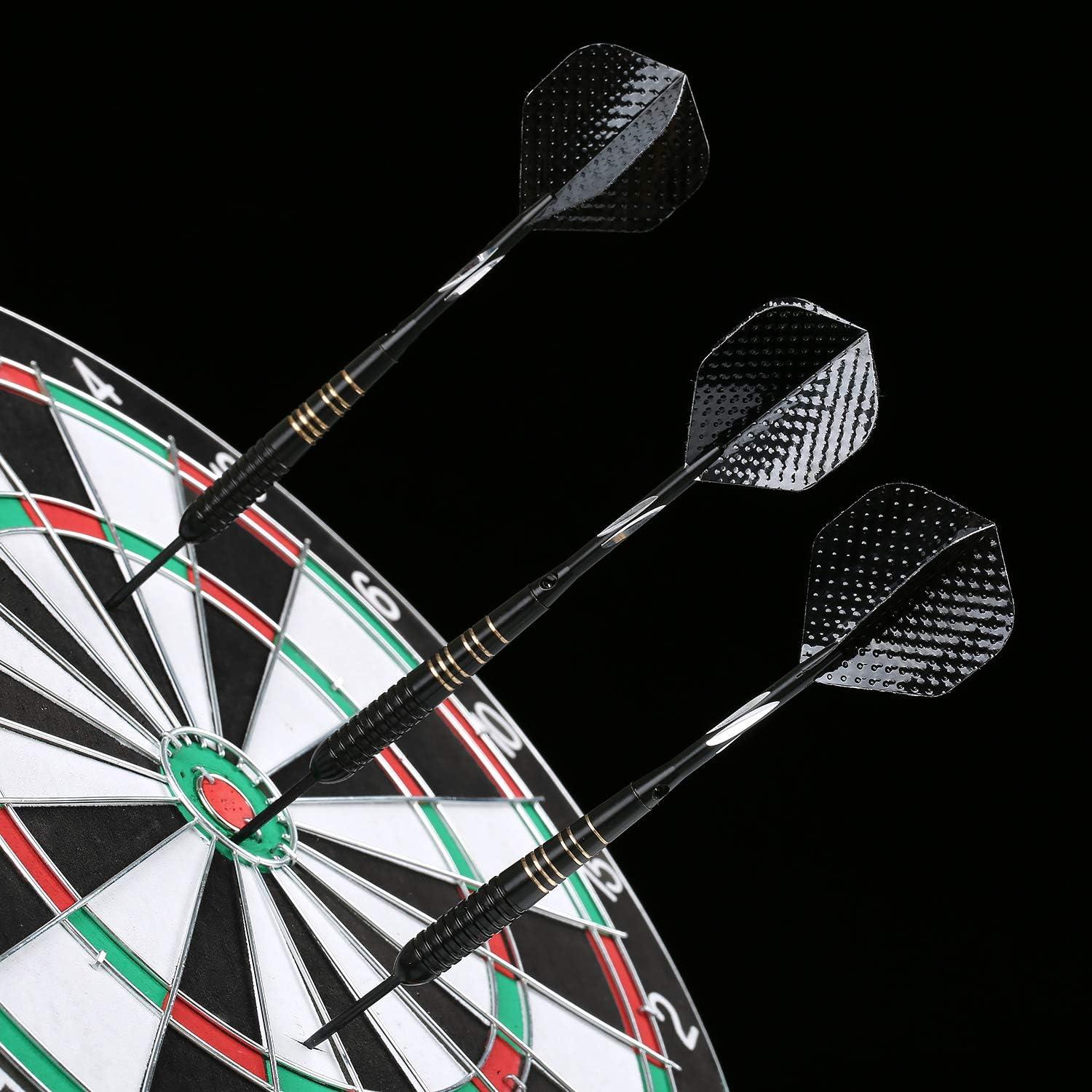 Professionelle Steel Tip Dartpfeile Set 23g mit PU Case und schwarzer