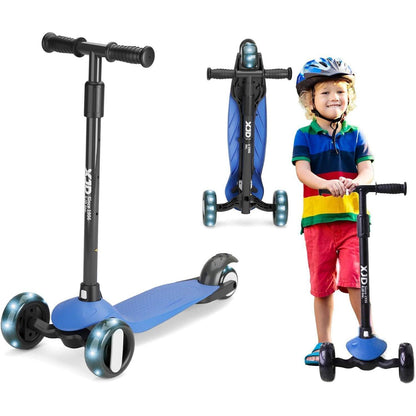 XJD Kinderroller Kinderscooter mit LED Rädern 2-8 Jahre Blau