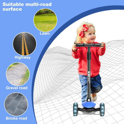 XJD Kinderroller Kinderscooter mit LED Rädern 2-8 Jahre Blau