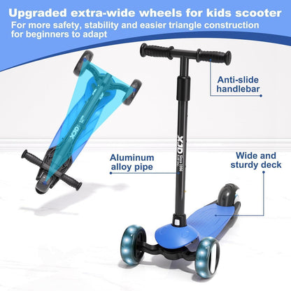 XJD Kinderroller Kinderscooter mit LED Rädern 2-8 Jahre Blau