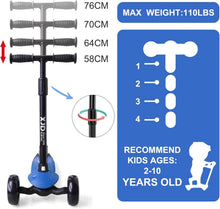 XJD Kinderroller Kinderscooter mit LED Rädern 2-8 Jahre Blau