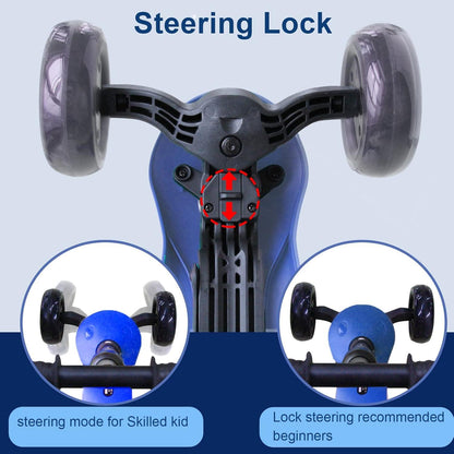 XJD Kinderroller Kinderscooter LED Räder Kickboard Blau 2-8 Jahre 50 kg