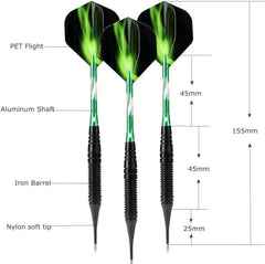 Dartpfeile Set 19g Kunststoffspitze Softdarts Tasche Shaft Flight