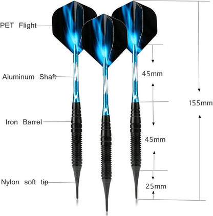 Dartpfeile Softdart 19g Set Tasche Elektronische Dartscheibe