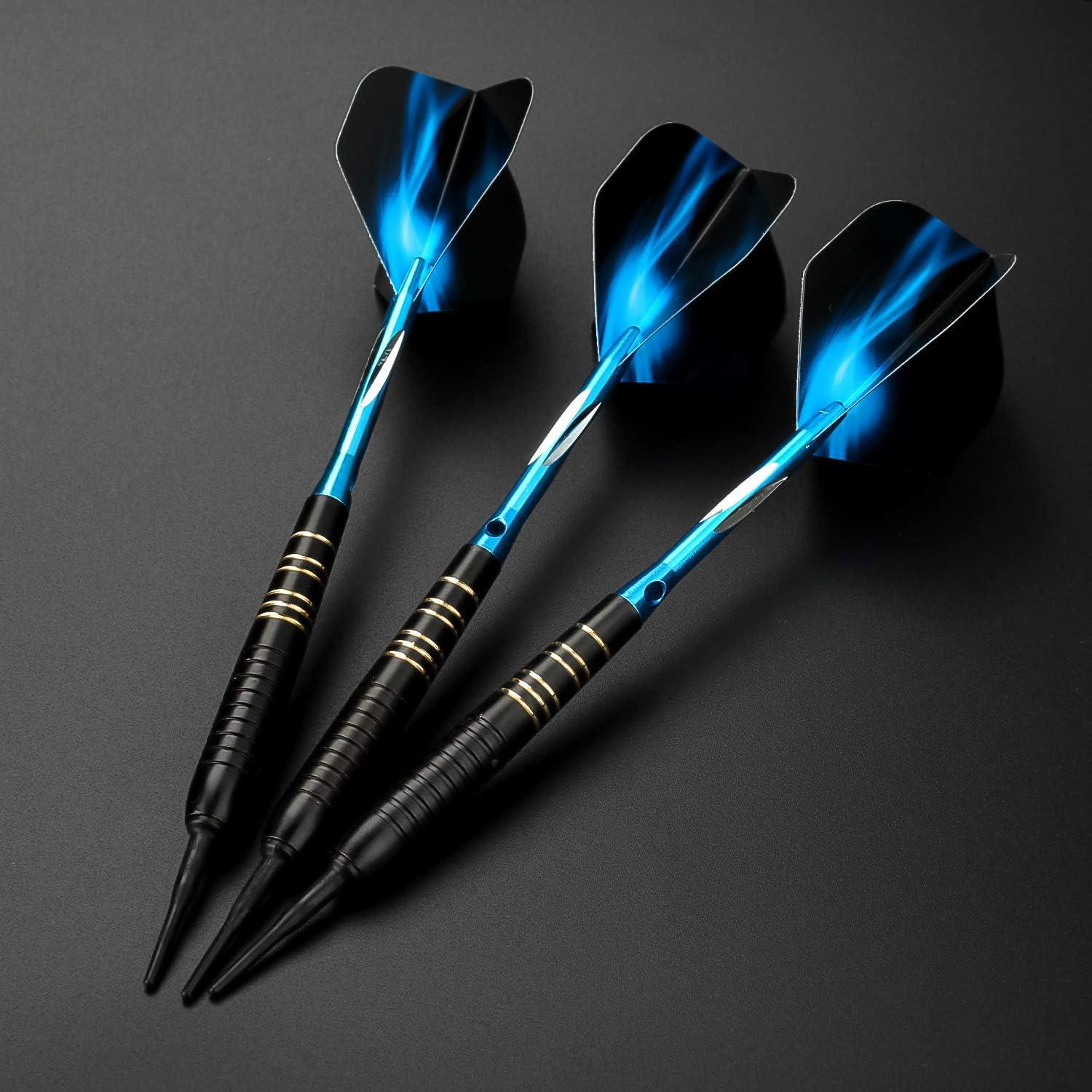 Soft Dartpfeile Set 18g Schwarz Turnier Darts Spieler Premium Koffer
