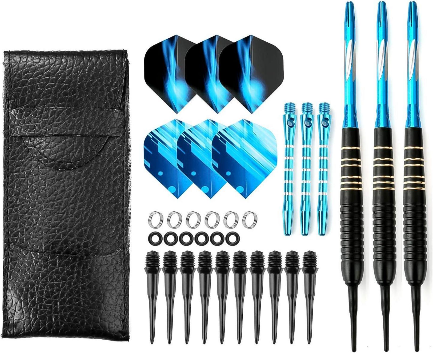 Soft Dartpfeile Set 18g Schwarz Metallfässer Flights ergonomisch dart
