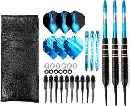 Soft Dartpfeile Set 18g Schwarz Metallfässer Flights ergonomisch dart