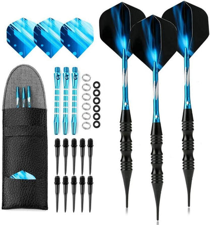 Soft Dartpfeile Set 20g Metallfässer Schwarz mit Flights