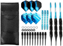 Dartpfeile Set Soft 20g Blau mit Koffer - Profi Darts mit