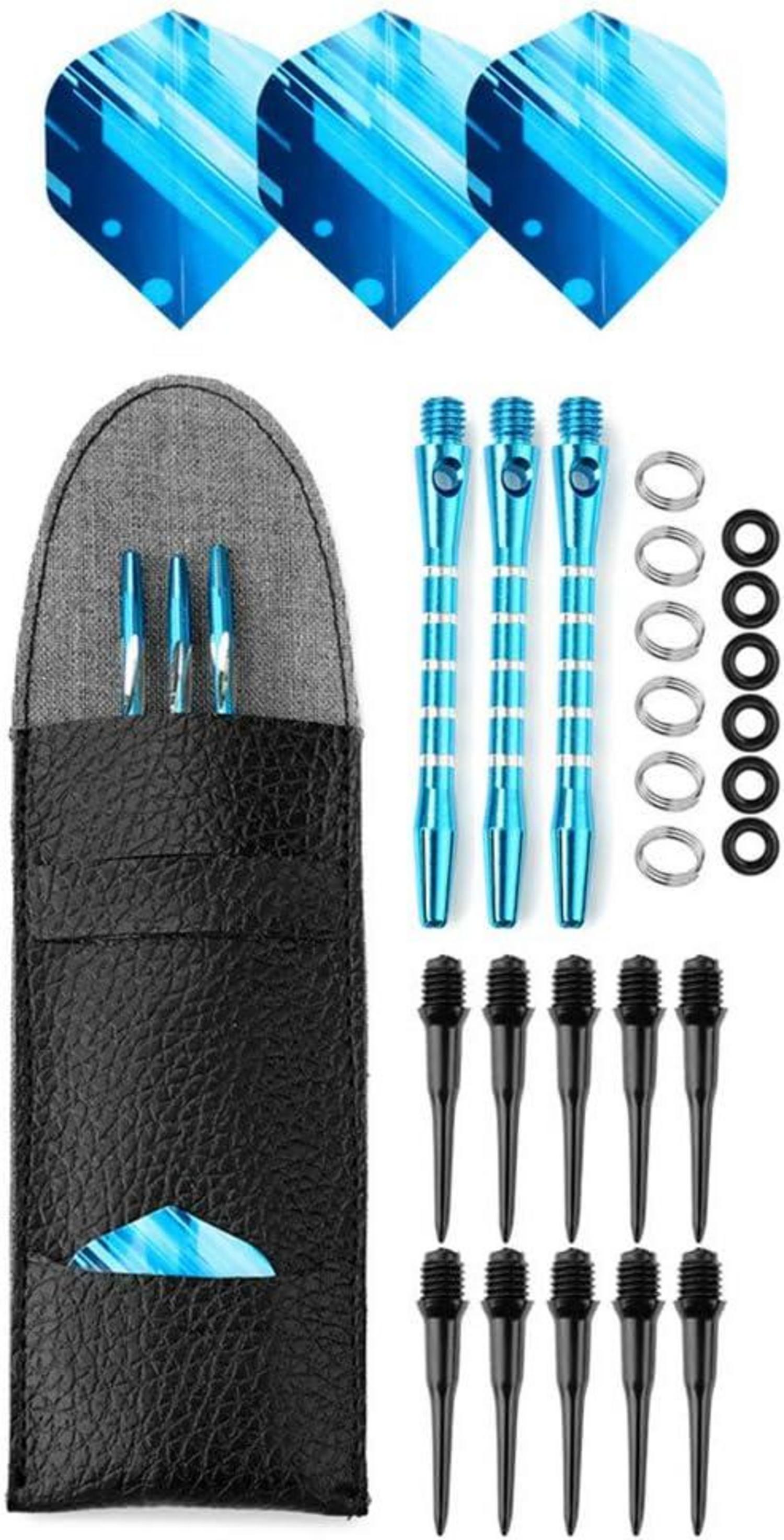 Soft Dartpfeile Set 20g Metallfässer Schwarz mit Flights