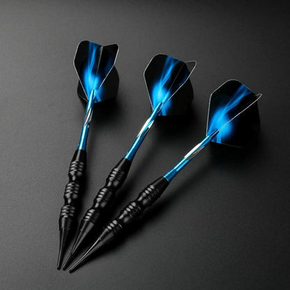 Soft Dartpfeile Set blau 20g - 3 Stück Turnier Darts mit Metallfässern