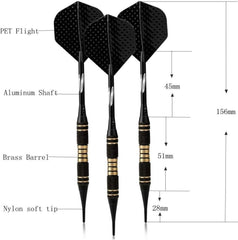 Soft Dartpfeile Set 18g Turnier Darts Aluminium Schaft PU Bag