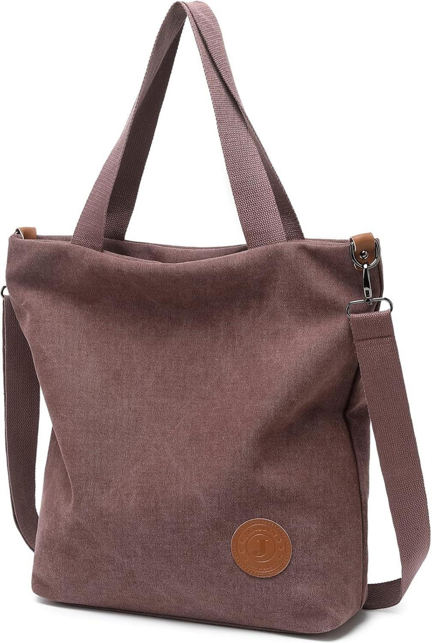 Leinwand Handtasche Schultertasche groß für Arbeit Schule Strand