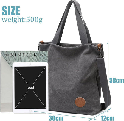 Damen Canvas Handtasche Schultertasche Multifunktionale Umhängetasche