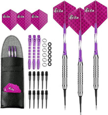 Dartpfeile Set 3 Stück Soft Tip Darts 18g Schwarz Metallfässer Flights