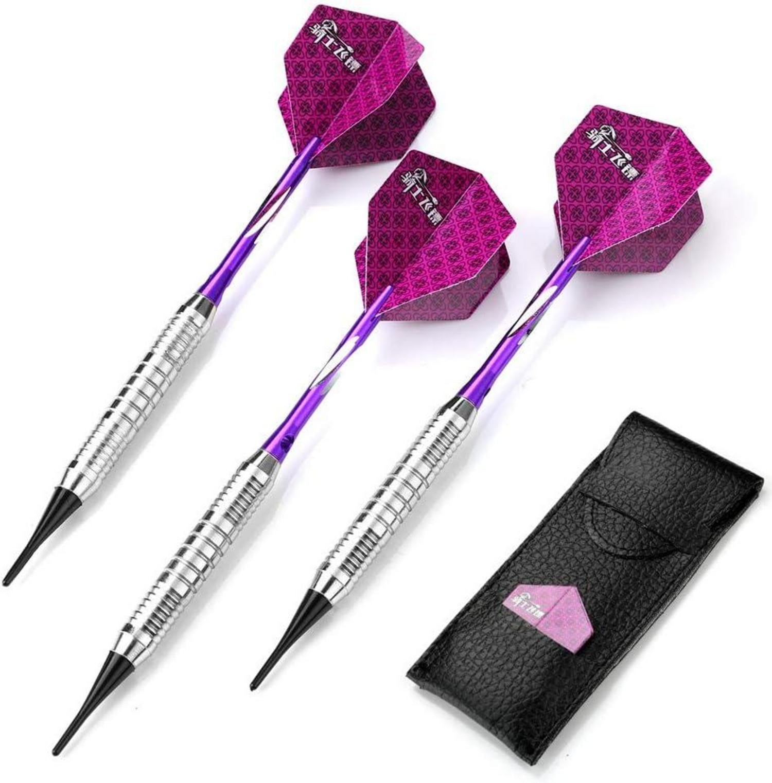 Dartpfeile Set 3 Stück Soft Tip Darts 18g Schwarz Metallfässer Flights